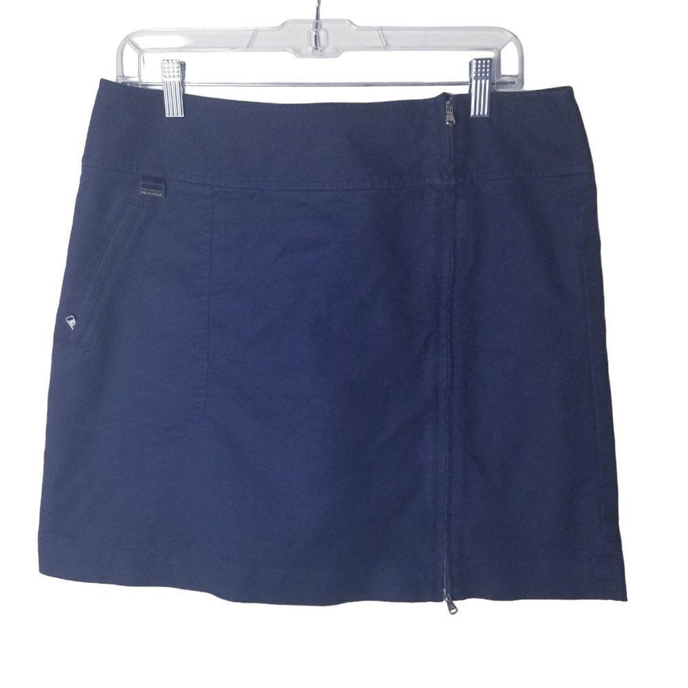 Ralph Lauren Golf Cotton Blend Navy Blue Performance A-Line Skort Pockets
